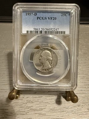 1957-D Washington Quarter-PCGS VF20 - Image 1 of 2