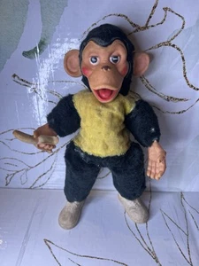 Vintage Zippy Monkey Mr Bim Zip Plush Banana  Toy Rubber Face Doll - Picture 1 of 13
