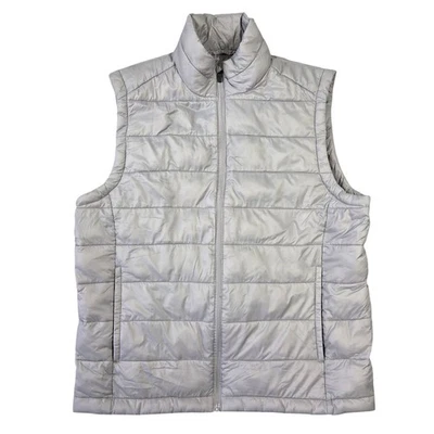 Chaleco acolchado gris claro con cremallera completa St Johns Bay para mujer talla L invierno al aire libre Foto 1 de 4