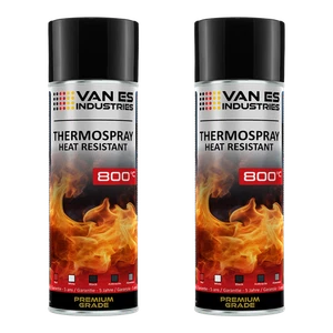 2x Ofenlack Ofenfarbe hitzebeständiger Lack 800°C schwarz-matt 400 ml Thermolack - Bild 1 von 4