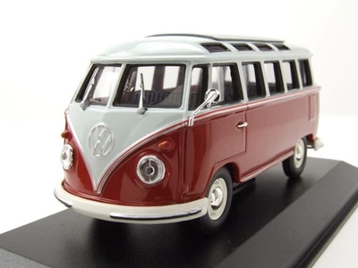 VW T1 Samba Bus 1961 Rosso Grigio Modellino Auto 1:43 Maxichamps - Immagine 1 di 4