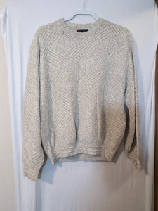 Vintage Isle Of Cotton Knit Tan Geometric Sweater XL - Picture 1 of 5