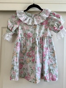 Robe fille vintage motif floral Haddad Bros taille 6x rose cottage - PAS DE CEINTURE - Photo 1/14