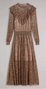 Ted Baker Debbix Frill Midi Dress Size TB4 UK 12-14 - Picture 1 of 15