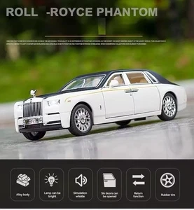 New 1:24 RollsRoyce Phantom Diecast Model Car Toy Zinc Alloy Sound Light Gift UK - Picture 1 of 12