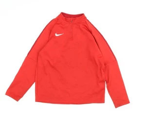 Nike Boys Red 1/4 Zip Pullover Top - Long Sleeve, Size L - Picture 1 of 12