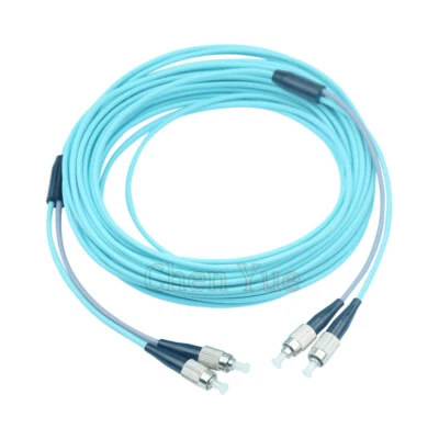 5M 10G OM3 Fiber Patch Cord FC to FC 3.0mm MM 50/125 Duplex Armored Fiber Cable  - Image 1 of 4