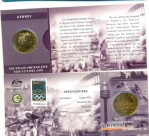 2000 Uncirculated $1 Coin: "The Olymphilex Exhibition" "S" Mintmark. - Picture 1 of 1