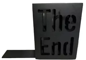 “The End” ~ Single Wood/Metal Black Bookend- See Through Cut Out Words - Picture 1 of 12