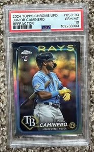 Refractor de actualización cromado Topps 2024 #USC193 Junior Caminero PSA 10 - Imagen 1 de 2