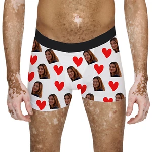 PERSONALISED BOXERS Briefs Mens Lovers Picture CUSTOM Underwear Boyfriend Gift - Picture 1 of 8