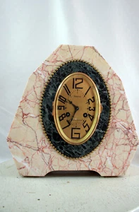 Art Deco French Clock two colored Marble Base Design clock Dali look :) - Picture 1 of 10