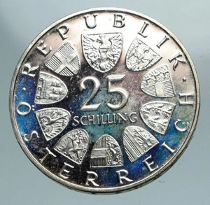 1971 AUSTRIA VIENNA WIENER BOURSE Stock Exchange Proof Silver 25Slng Coin i84174 - Picture 1 of 3