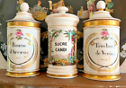 Pair Antique 19th French Old Paris Porcelain Apothecary Pharmacy Jars