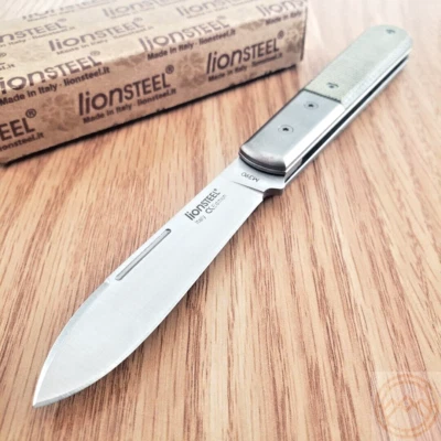 LionSTEEL Barlow Folding Knife 3" M390 Steel Roundhead Blade Micarta Handle - Image 1 of 4