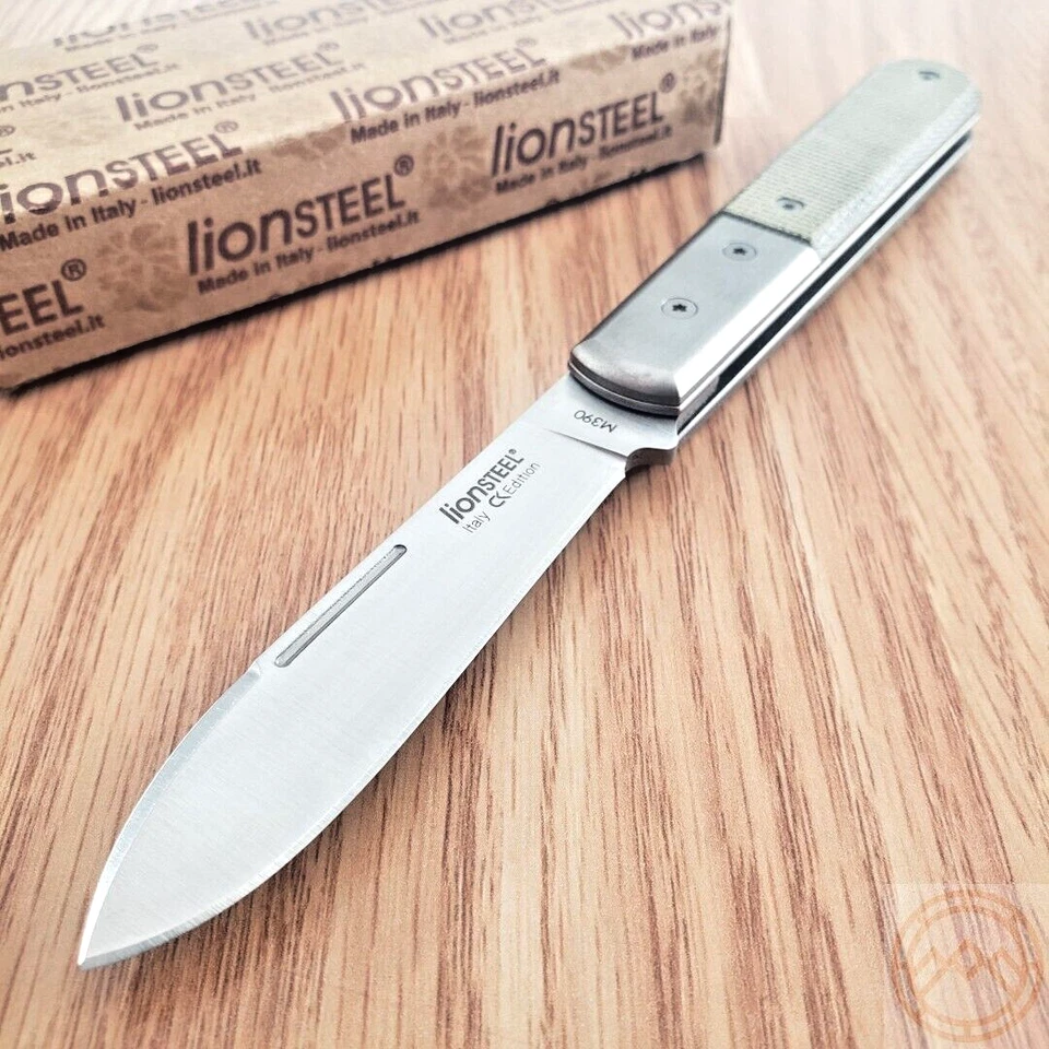Cuchillo Plegable LionSTEEL Barlow 3" M390 Acero Cabeza Redonda Hoja Mango Micarta Foto 1 de 4