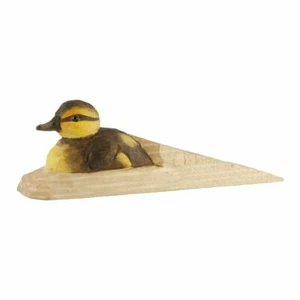 WILDLIFE GARDEN Hand Carved Door Stop | Mallard Duckling - Picture 1 of 3