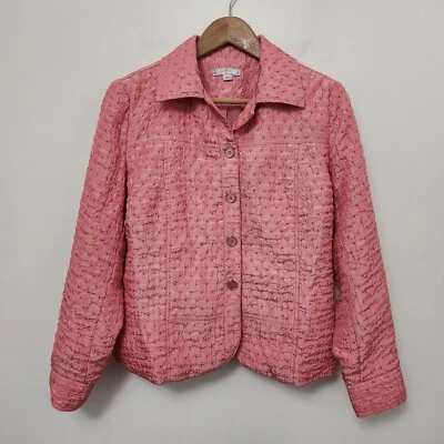 ERIN Women's Pink Collared Button Front Dress Jacket Petite Size PM - Image 1 of 4