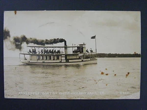 West Okoboji Iowa IA Queen Passenger Boat Real Photo Postcard RPPC c1930-50 - Picture 1 of 1