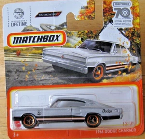 MATCHBOX 1966 DODGE CHARGER SILVER 12/100 MINT ON CARD 137 - Picture 1 of 3