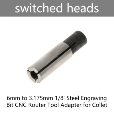 6mm to 3.175mm 1/8 Steel Engraving Bit CNC Router Tool Adapter for Collet - Image 1 of 4