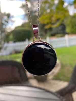 Giorgio Pendente In Argento Sterling 925 Fatto A Mano In Onice Nero S-38 - Immagine 1 di 4