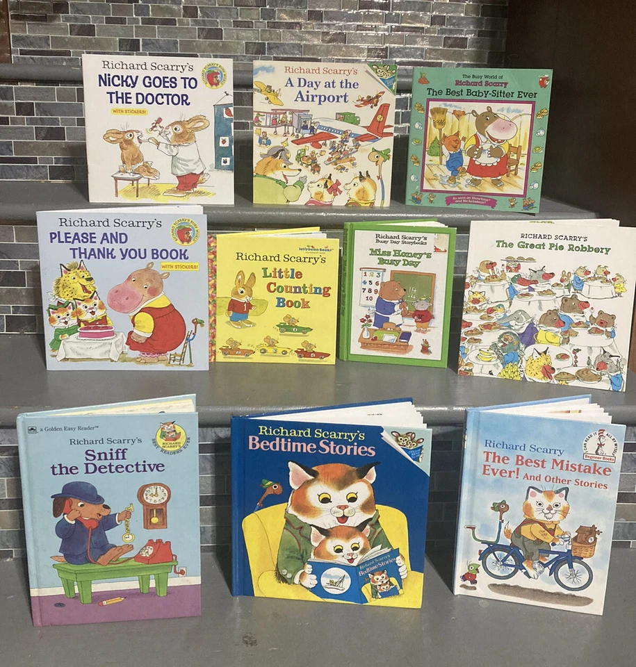 1990s+ RICHARD SCARRY BOOKS Bedtime Stories Words Busy Manners - Image 1 of 1