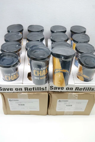 16 Pack Lot Los Angeles Chargers Officially Licensed NFL Drink Cups 16oz Tumbler Cover