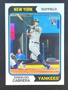 OSWALDO CABRERA RC 2023 Topps Heritage Rookie Card #135 New York Yankees - Imagen 1 de 2