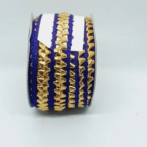 20 mm Lila und Gold Indisches Zopfband Borte Verzierung Nähen - Bild 1 von 1