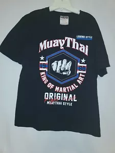 Muay Thai Herren XL Hemd Schwarz King Of Martial Art Original Fight Club - Bild 1 von 4