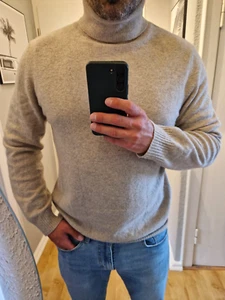 Herren Rollkragenpullover Wolle beige braun Gr. L ZARA Man - Bild 1 von 5