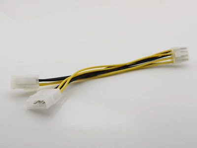ATX 4 Pin + 4 Pin Molex LP4 Male to 8 Pin EPS Power Adapter Splitter Cable 20cm - Image 1 of 4