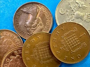 LOTTO 6 MONETE COINS GRAN BRETAGNA INGHILTERRA ENGLAND PENCE ELIZABETH II - Picture 1 of 3