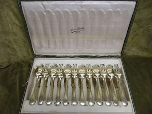 Gorgeous french sterling gilded silver luncheon cutlery set 36p E Puiforcat LXVI - Picture 1 of 12