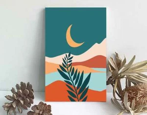 Paint By Numbers DIY Painting Kit 20x30 Framed ABSTRACT MOON Landscape Home Art - Picture 1 of 8