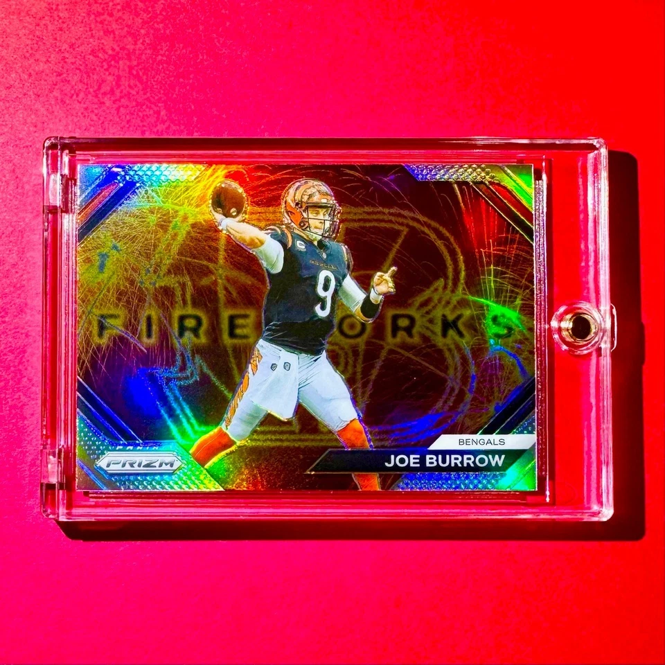 Joe Burrow RARE SILVER REFRACTOR PANINI PRIZM FIREWORKS SP INSERT CARD - MINT! - Image 1 of 4