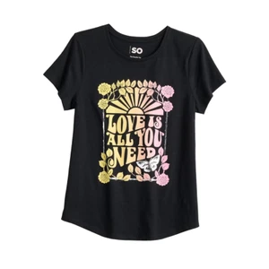 Girls Size XS 6-6X SO Love is All You Need Graphic Tee - Picture 1 of 5