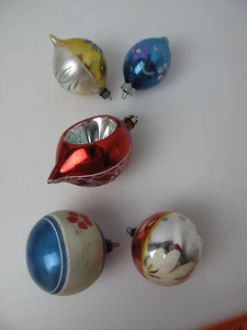 5 Vintage Merkur Glas Weihnachtsschmuck, Polen - Bild 1 von 8