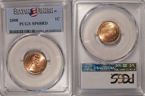 2008 P Lincoln Cent 1c PCGS SP68RD Satin Finish Cover