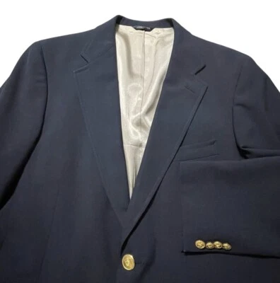 VTG Ralph Lauren Polo University Sport Coat Blazer Men 40S Navy Gold Buttons USA - Image 1 of 4