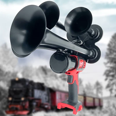 💥Bocina de aire de tren de impacto Milwaukee 18V 4X CUÁDRUPLE trompeta de aire fuerte PREMIUM Foto 1 de 4