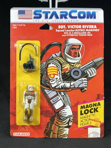 1986 Coleco STARCOM SGT. Victor Rivera Squad Leader Sealed on Cardback Cover