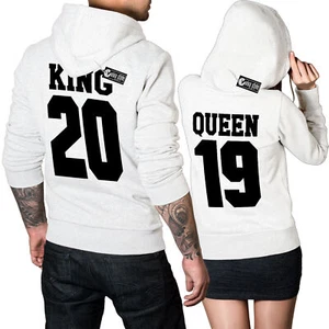 King Queen zwei Hoodies im Set 1Preis Pullover Pulli Liebe Pärchen Geschenk Weiß - Bild 1 von 1