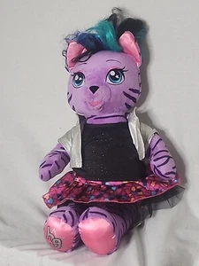 Build a Bear 20" Honey Girls Purple with black stripes cat tiger preowned - Picture 1 of 5