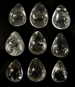 127.00 Ct Natural Clear Quartz 16-21 mm Loose Gemstone Cabochon 9 Pcs Lot- 62743 - Picture 1 of 5