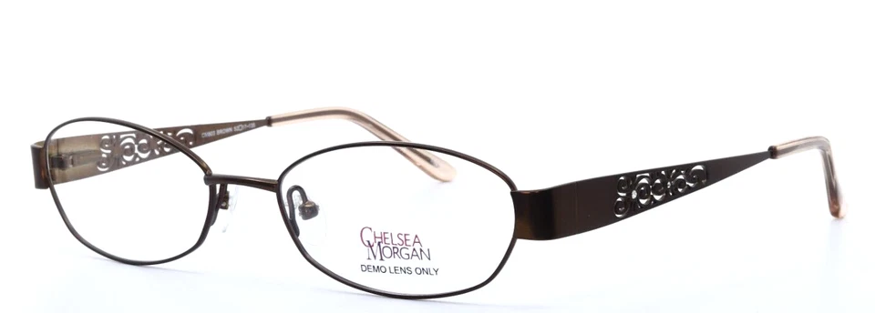 CHELSEA MORGAN CM803 Brown Womens Oval Full Rim Eyeglasses 52-17-135 B 29