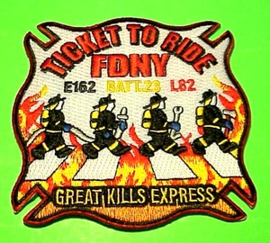 NEW YORK FDNY TICKET TO RIDE E162 BATT.23 L82 NY 4 1/2" FIRE DEPT PATCH - Picture 1 of 1