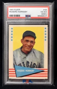 1961 Fleer Rogers Hornsby #43 - .358 Lifetime BA - "The Rajah" -- PSA 4 (MC) - Picture 1 of 1