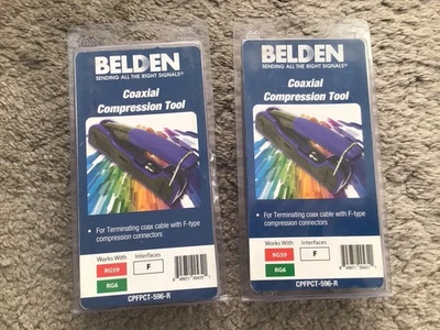 Herramienta de compresión coaxial de cable Belden para conectores F RG59 o RG6 CPFPCT-596-R Foto 1 de 4